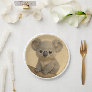 Baby koala paper plate