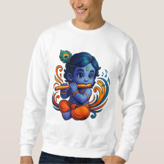 Baby Krishna with Flute – Peace Vibes | Vibrant 3D Sweatshirt