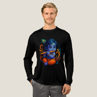 Baby Krishna with Flute – Peace Vibes | Vibrant 3D Tri-Blend Shirt