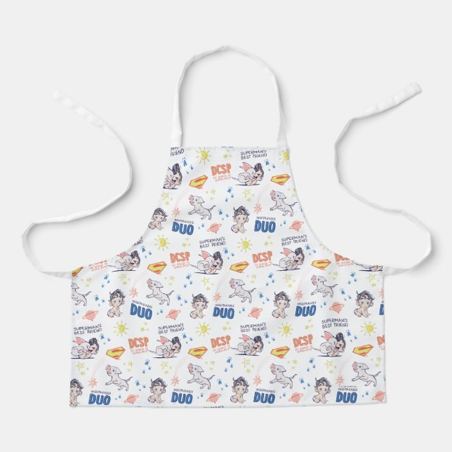Baby Krypto & Superman Pattern Apron (Front)