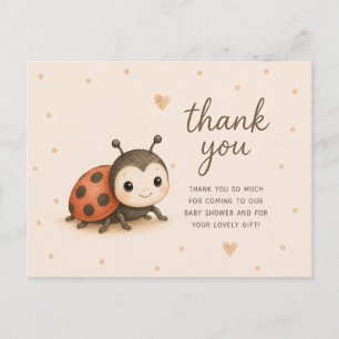 Baby Ladybird Baby Shower Thank You Postcard