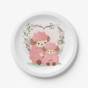Baby Lamb and Roses  Paper Plates