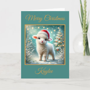 Baby Lamb First Christmas Holiday Card