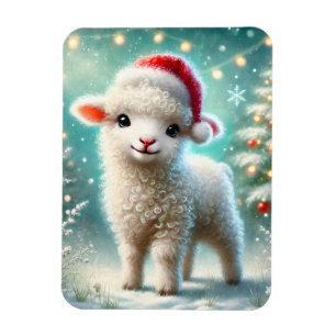 Baby Lamb First Christmas Magnet