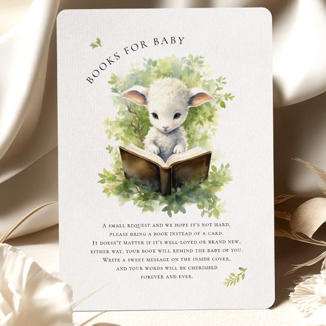 Baby Lamb Reading Watercolor Baby Shower Enclosure (Creator Uploaded)
