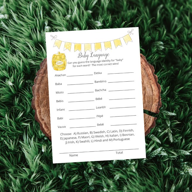 Baby Language Game Girl Teddy Bear Card (Creator Uploaded)