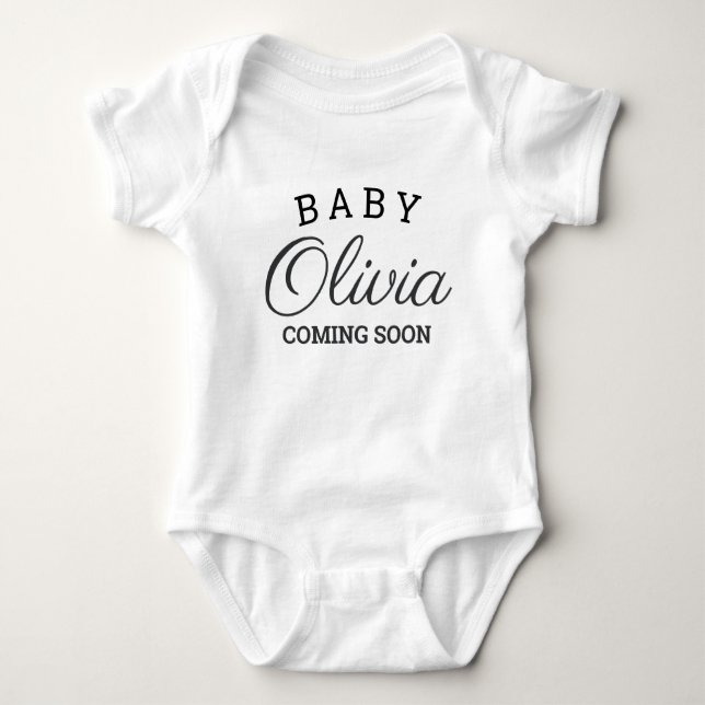 Baby Last Name Pregnancy Announcement Bodysuit (Front)