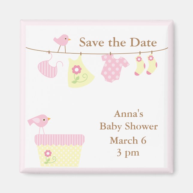 Baby Laundry (pink) Magnet (Front)