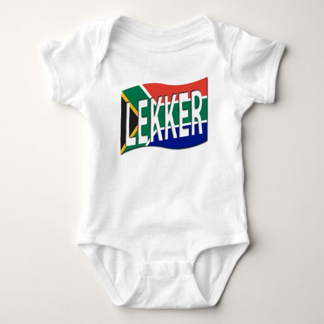 Baby Lekker South African 1-Piece in White Bodysuit (Front)
