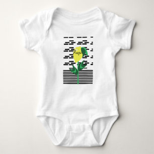 Baby Lemon Plant Stripes Summer Baby Bodysuit