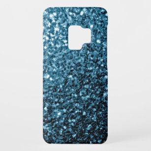 Baby light blue faux glitter sparkles Case-Mate samsung galaxy s9 case