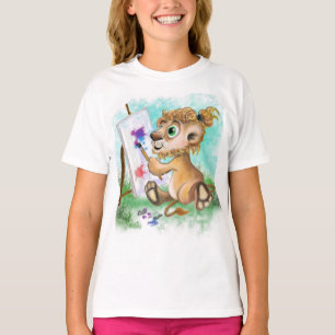 Baby Lion Artist Paints Funny T-Shirt