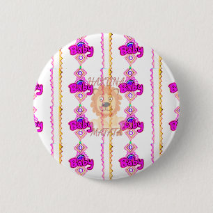 Baby Lion Cub Hakuna Matata graphic art text desig 6 Cm Round Badge