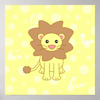 Baby Lion Cute Poster / Print