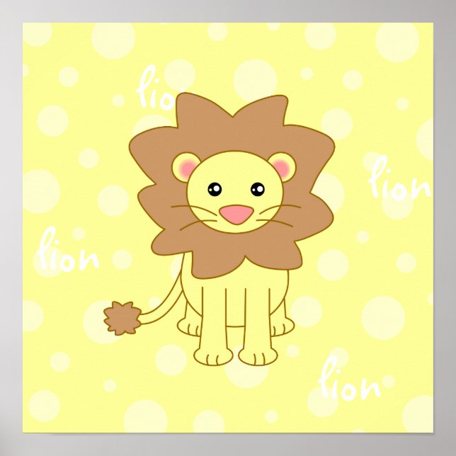 Baby Lion Cute Poster / Print (Front)