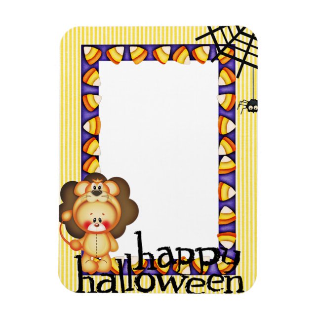 Baby Lion Happy Halloween Frame Magnet (Vertical)