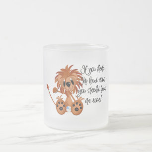 Baby Lion Hear Me Roar Tshirts and gifts Frosted Glass Coffee Mug