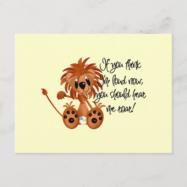 Baby Lion Hear Me Roar Tshirts and gifts Postcard (Front)