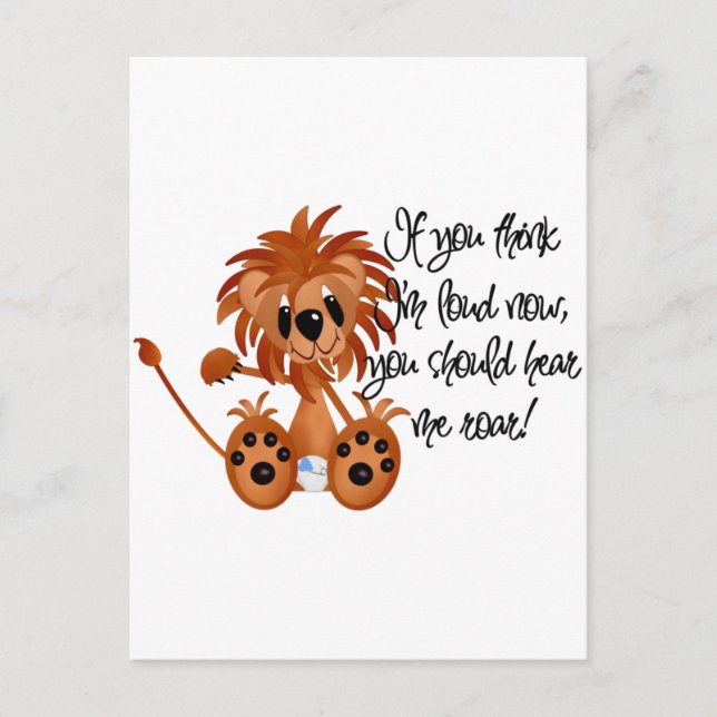 Baby Lion Hear Me Roar Tshirts and gifts Postcard (Front)