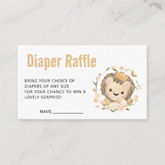 Baby Lion king Diaper Raffle Ticket  Enclosure Card