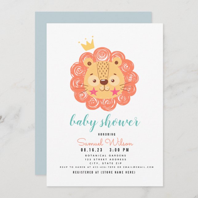 BABY LION King of the Jungle  Announcement (Front/Back)