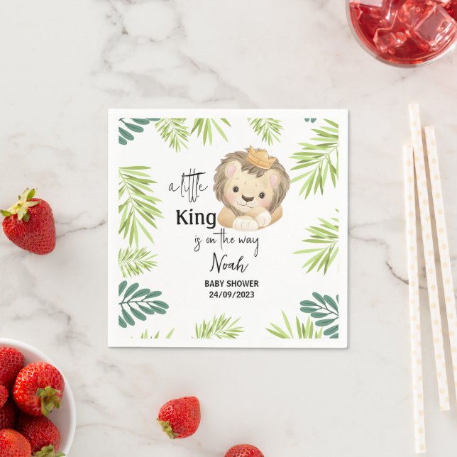 baby lion king safari animals Baby Shower Napkin (Insitu)