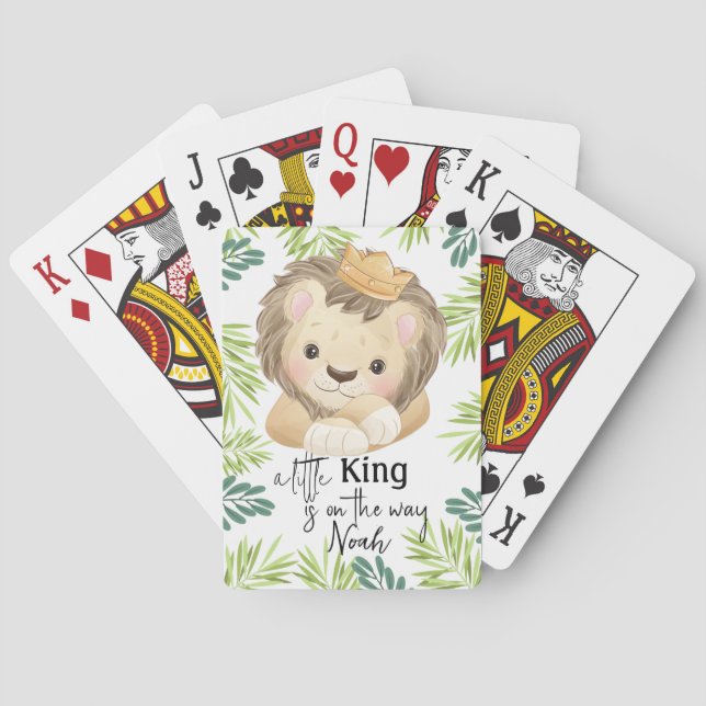baby lion king safari animals Baby Shower Playing Cards (Back)