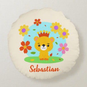 Baby lion round cushion
