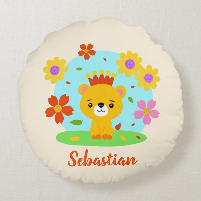 Baby lion round cushion (Back)