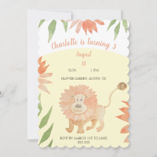 Baby Lion Watercolor Hand-painted Holiday Card