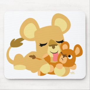 Baby Lion's Bath mousepad