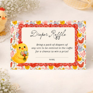 Baby Little Chick Diaper Raffle Ticket Enclosure Card