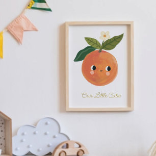 Baby Little sweetie Cute Orange Nursary Poster