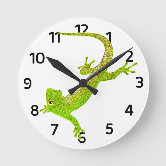 Baby Lizard Cartoon Clock (Front)