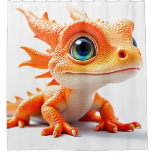 Baby Lizard Creature Shower Curtain
