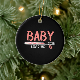 Baby Loading 2024 Please Wait Ceramic Tree Decoration