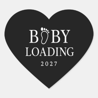 Baby Loading 2027 Funny Pregnancy Reveal Heart Sticker