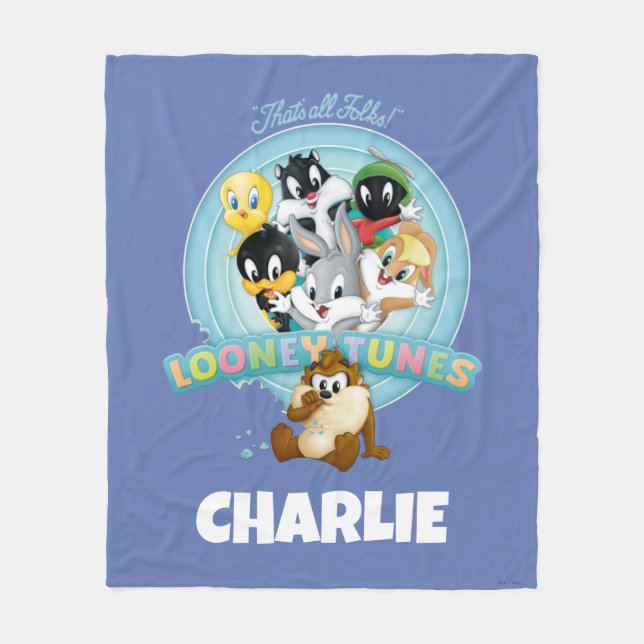 Baby LOONEY TUNES™ Logo | That's All Folks Fleece Blanket (Front)