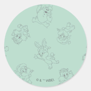 Baby LOONEY TUNES™ Winter Pattern Classic Round Sticker