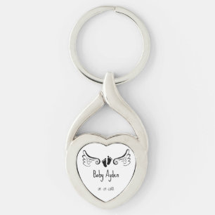 Baby loss memorial with baby name and date key ring