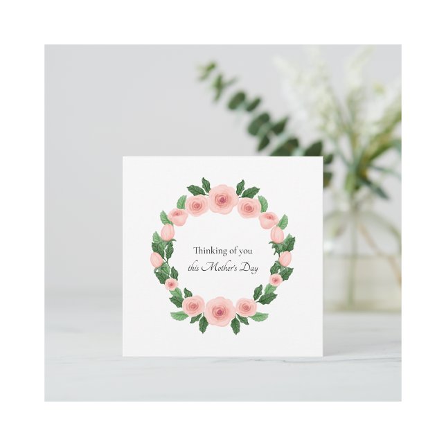 Baby Loss Pink Rose Wreath Mother's Day Card (Creator Uploaded)