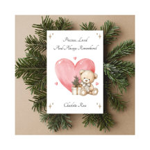 Baby Loss Remembrance Heart Bear Christmas Card