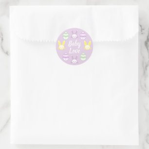 Baby Love Easter Baby Shower Classic Round Sticker