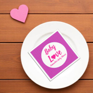 Baby Love Heart Baby Shower Napkin