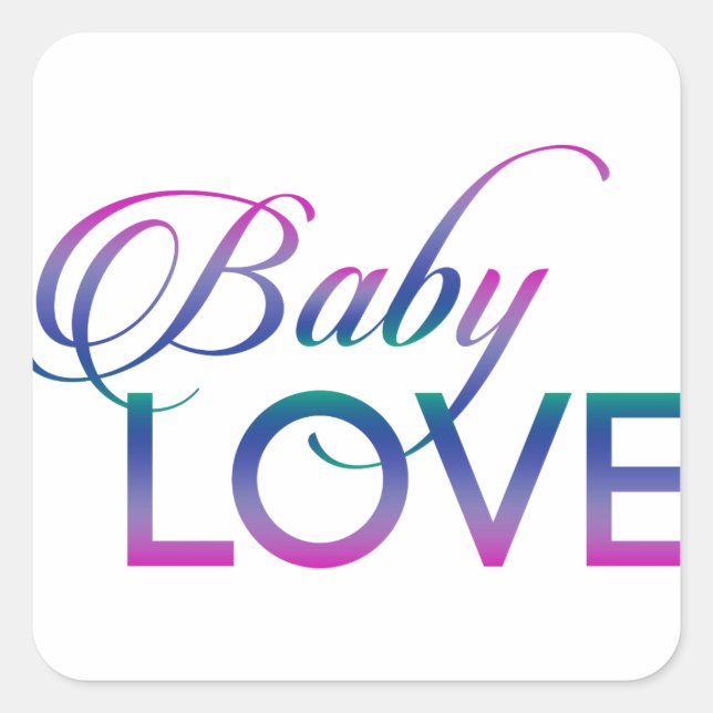Baby Love Square Sticker (Front)