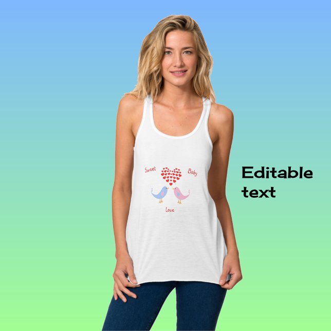 Baby love sweet birds custom text singlet (Creator Uploaded)