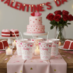 "Baby Love" Valentine's Day Baby Shower Paper Cups