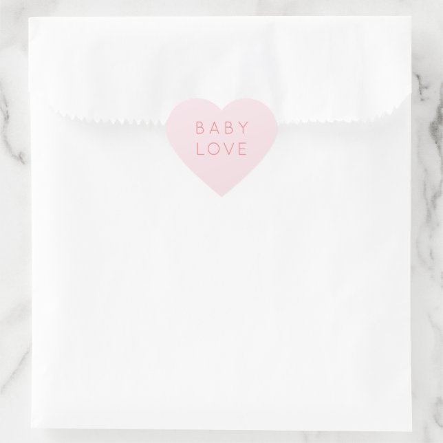 Baby Love | Valentine's Day Baby Shower Pink Heart Heart Sticker (Bag)