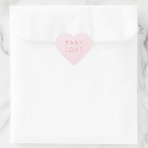 Baby Love   Valentine's Day Baby Shower Pink Heart Sticker