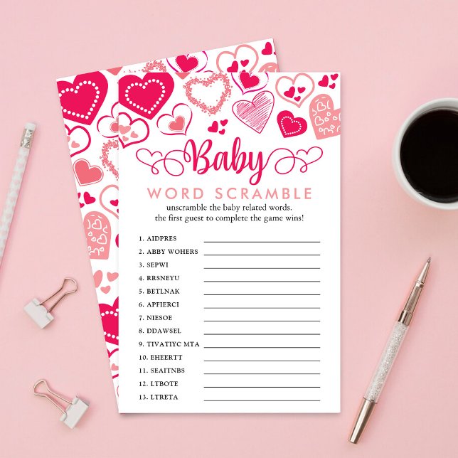 "Baby Love" Valentine's Day Baby Shower Word Game (Creator Uploaded)